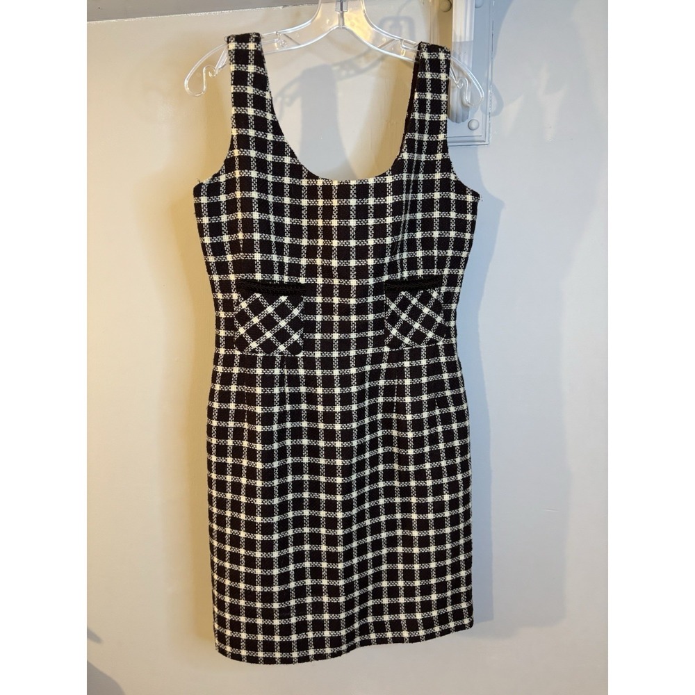 VTG ANN TAYLOR Brown Wool Tweed Jumper Dress 8 Office Siren Clueless Academia